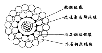 WGSB-3.50mm單芯改性聚丙烯J緣雙鋼絲鎧裝承荷探測(cè)電纜